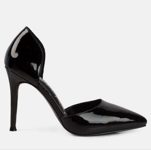 LONDON RAG WOMEN'S CANDY CANE PATENT LEATHER BLACK PUMPS SIZE 10 NIB